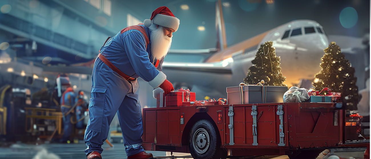 Santa Clause at work